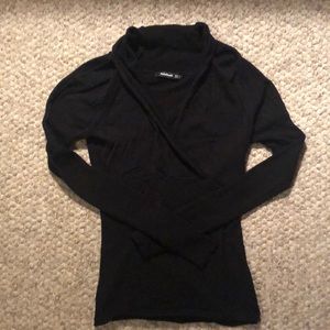 New PattyBoutik wrap sweater in black. Extra small.